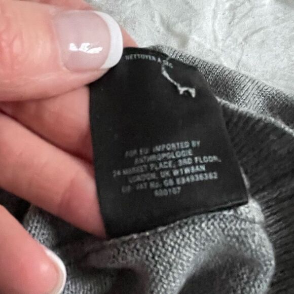 Anthropologie Field Flower wool sweater with embroidered bows  size Small petite - Picture 5 of 9